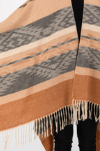 Aztec Pattern Fringe Ruana | Mixtshop LLC