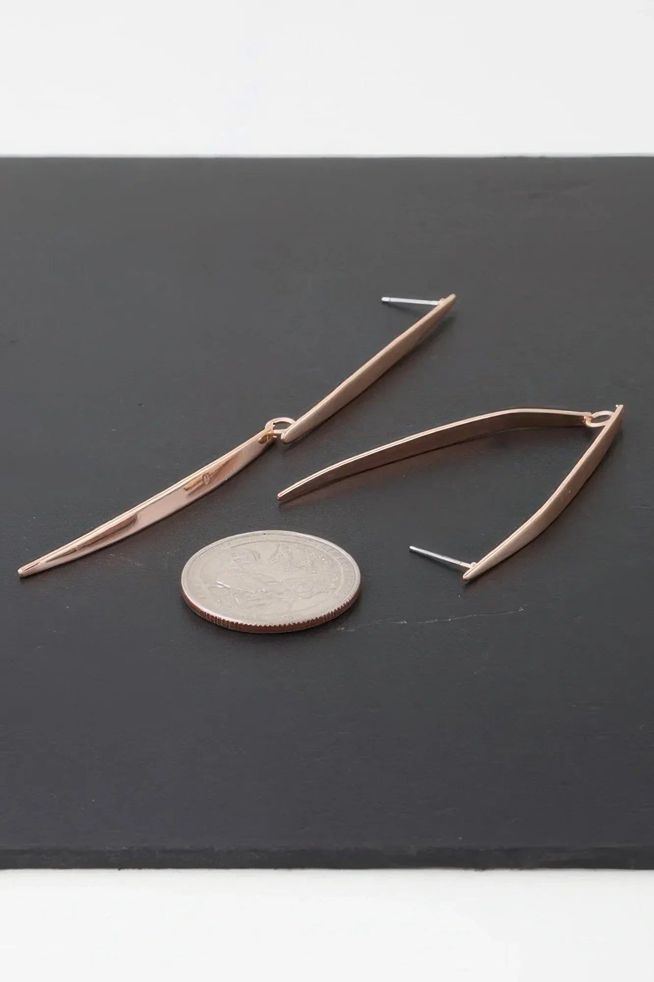 Modern Twin Blade Drop Earrings Secondary image
