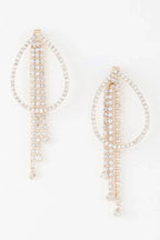 Rhinestone Teardrop Curtain Earrings | Mixtshop LLC