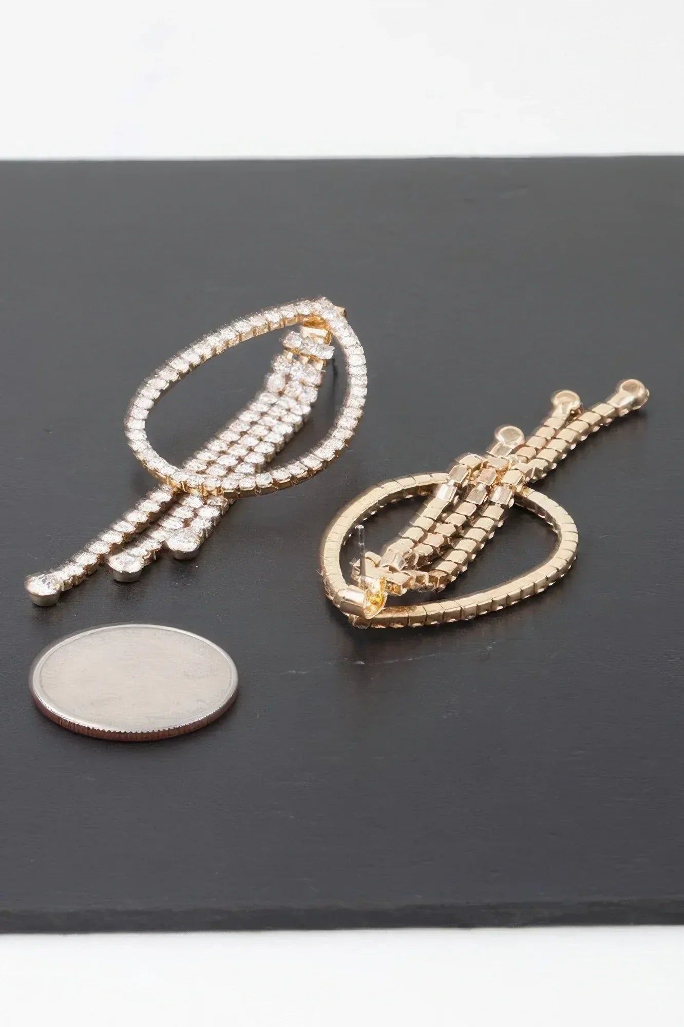 Rhinestone Teardrop Curtain Earrings | Mixtshop LLC