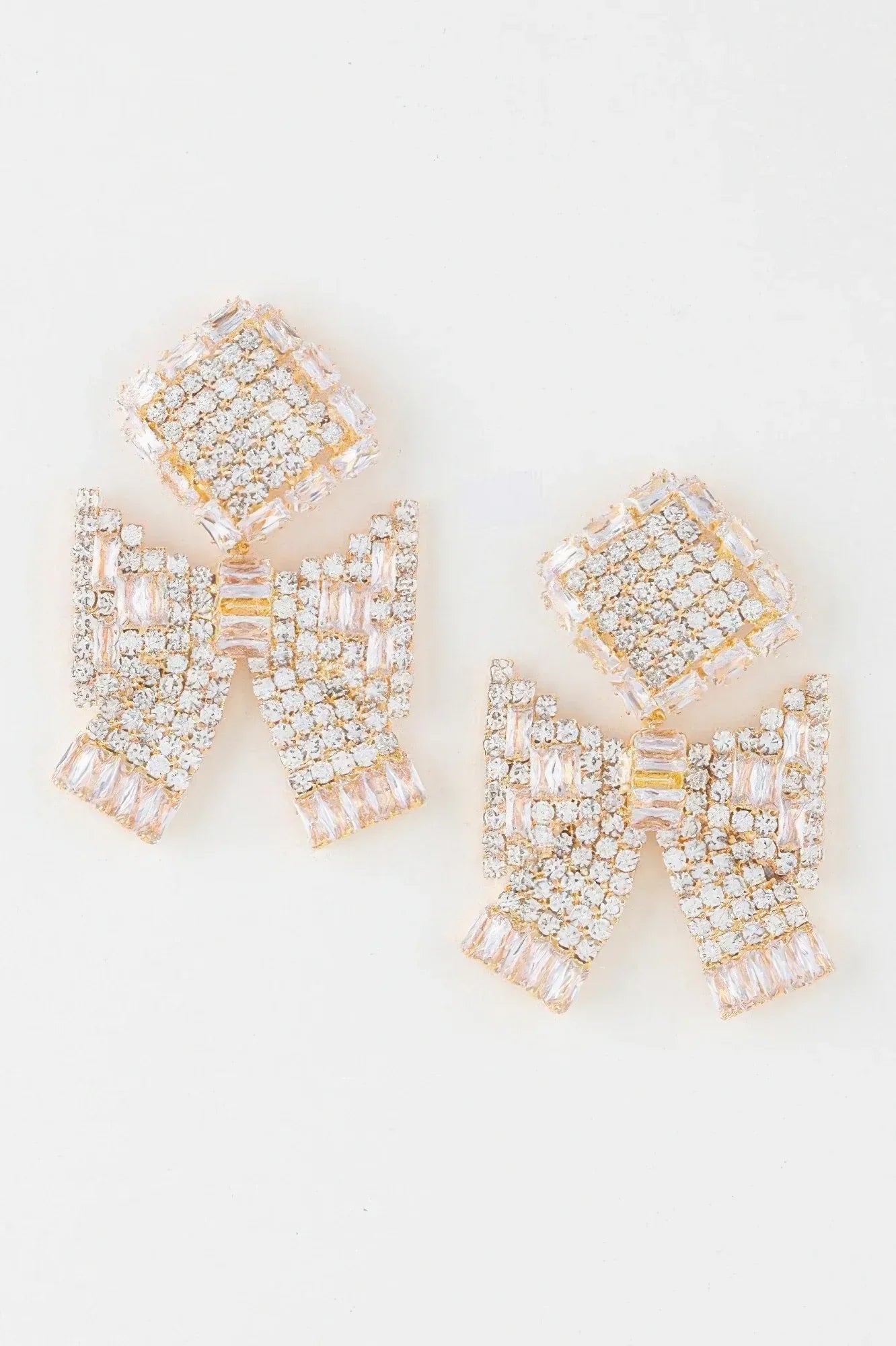 Elegant Bow Rhinestone Earrings | Mixtshop LLC Main image