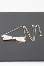 Faux Pearl Bow Necklace | Mixtshop LLC