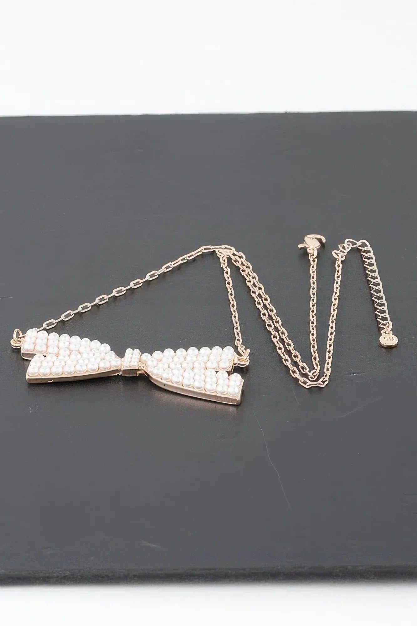 Faux Pearl Bow Necklace | Mixtshop LLC