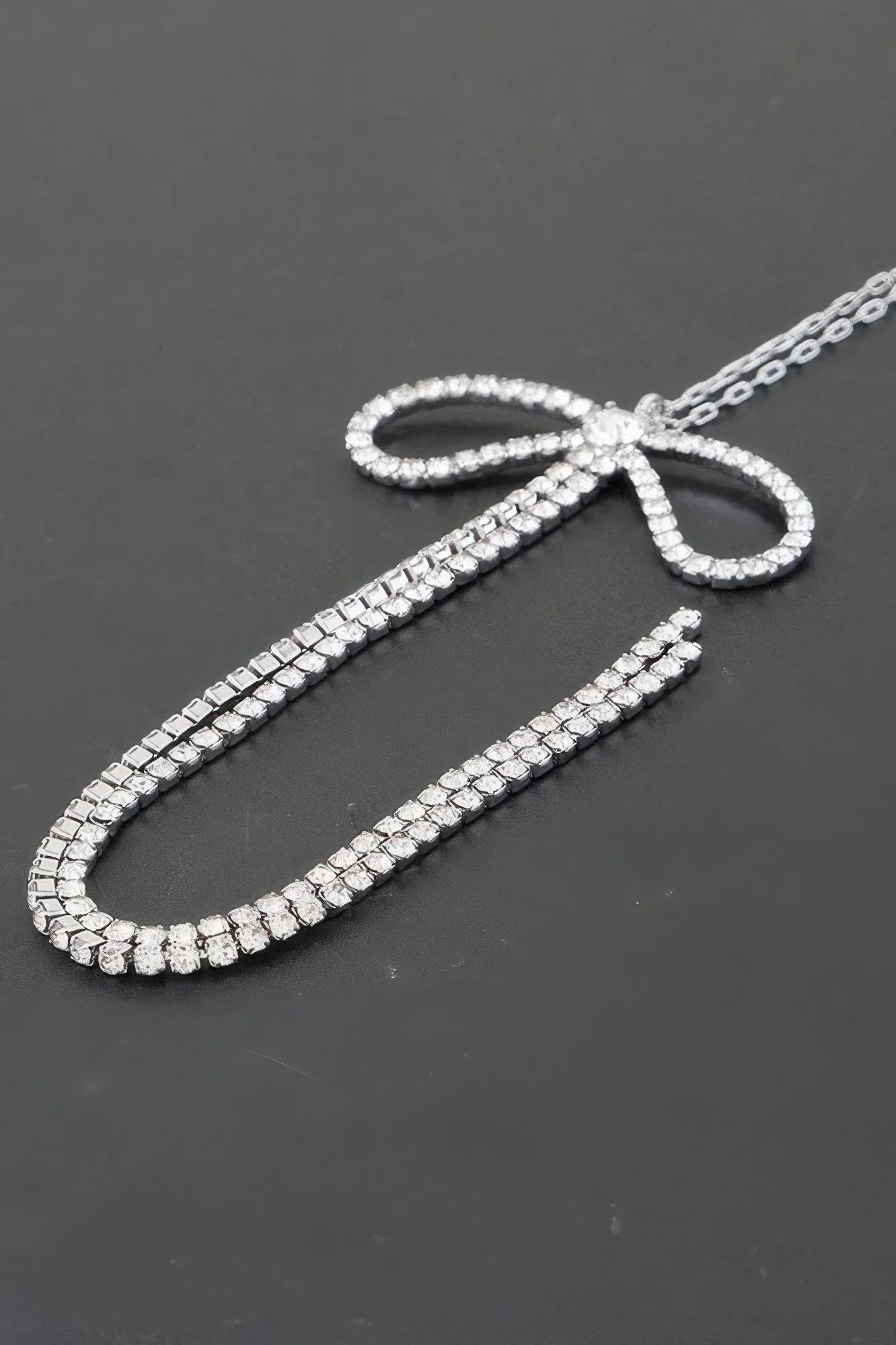 Rhinestone Bow Necklace | Mixtshop LLC