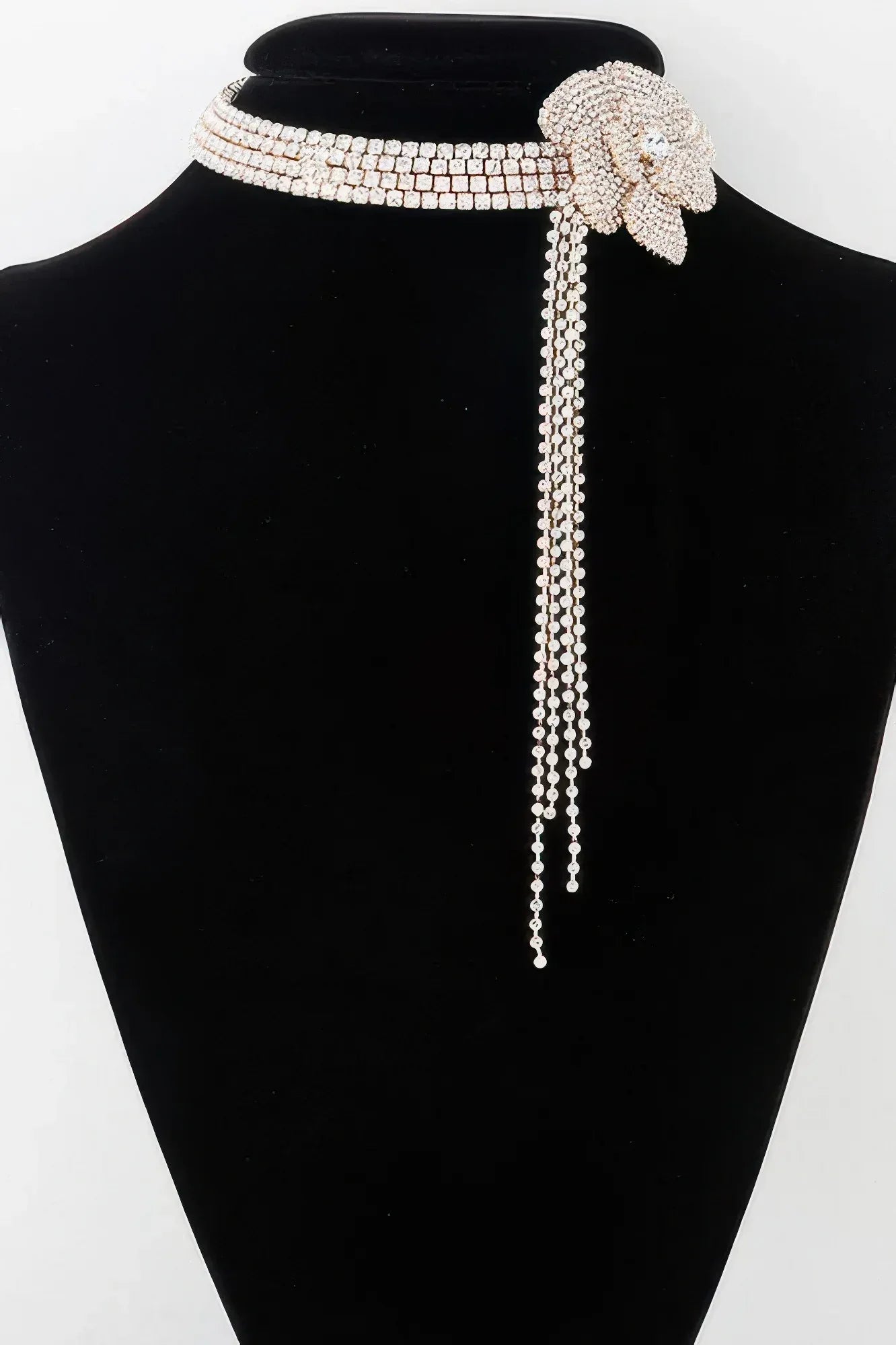 Rhinestone Flower Choker Necklace | Mixtshop LLC Main image