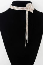 Rhinestone Flower Choker Necklace | Mixtshop LLC