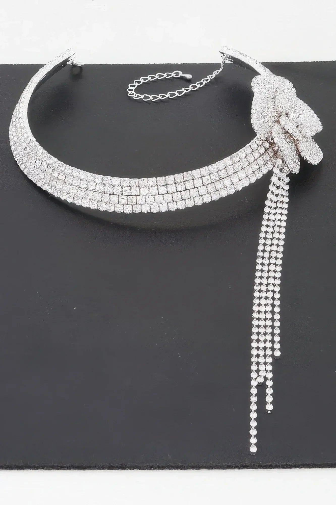 Rhinestone Flower Choker Necklace | Mixtshop LLC