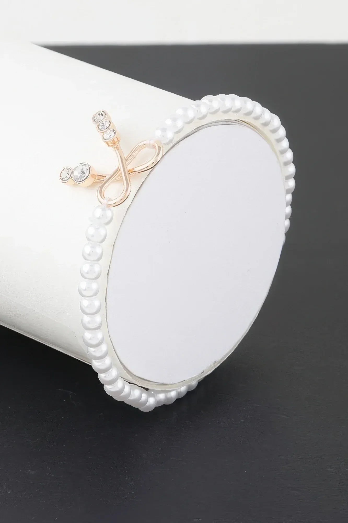 Faux Pearl Bow Rhinestone Bracelet | Mixtshop LLC