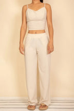 Spaghetti Strap Bralette Top & Wide Leg Pants Set | Mixtshop LLC