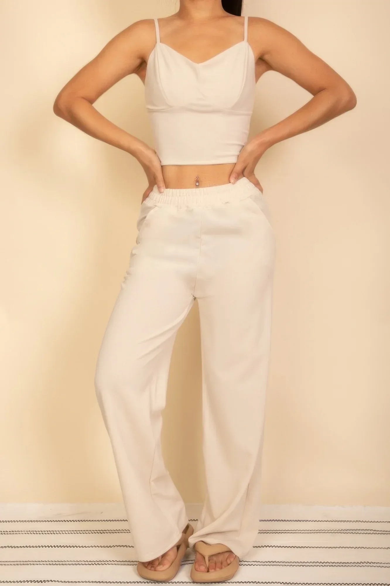 Spaghetti Strap Bralette Top & Wide Leg Pants Set Secondary image