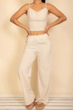 Spaghetti Strap Bralette Top & Wide Leg Pants Set | Mixtshop LLC