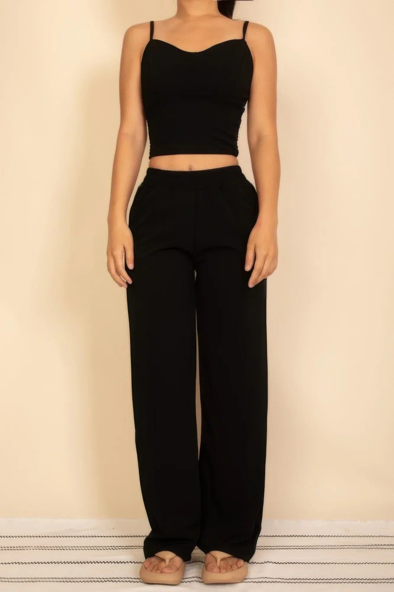 Spaghetti Strap Bralette Top & Wide Leg Pants Set | Mixtshop LLC