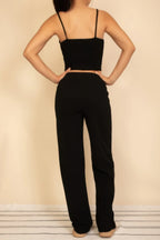 Spaghetti Strap Bralette Top & Wide Leg Pants Set | Mixtshop LLC