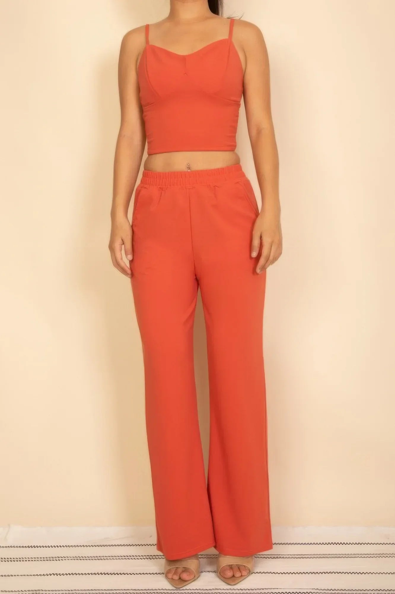 Spaghetti Strap Bralette Top & Wide Leg Pants Set | Mixtshop LLC