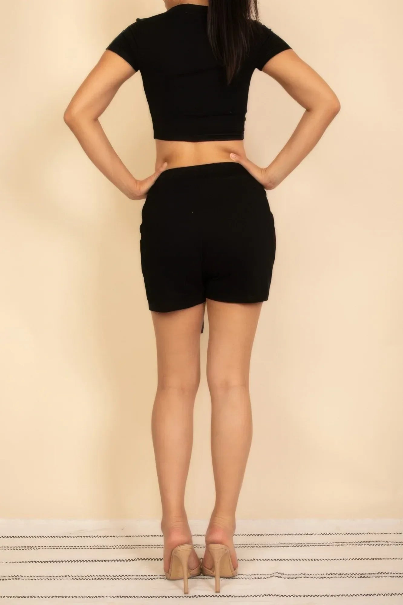 Fitted Crop Tee & Adjustable Drawstring Shorts Set | Mixtshop LLC