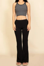 Ribbed Striped Racerback Crop Tank Top | Mixtshop LLC