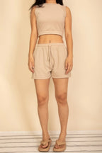Cotton French Terry Crop Top & Shorts Set | Mixtshop LLC
