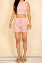 Cotton French Terry Crop Top & Shorts Set | Mixtshop LLC