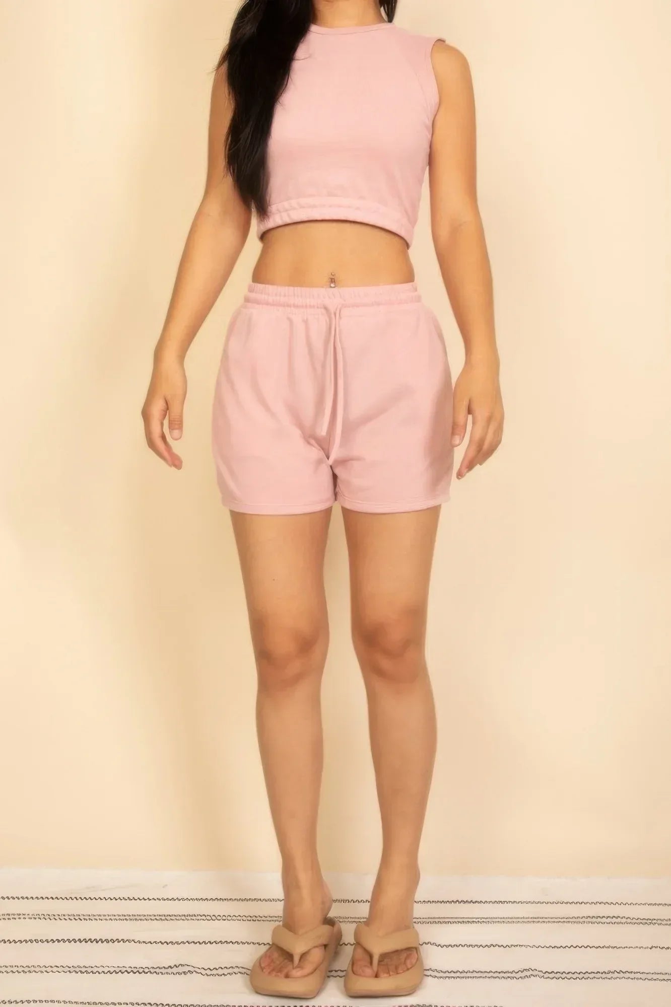 Cotton French Terry Crop Top & Shorts Set | Mixtshop LLC