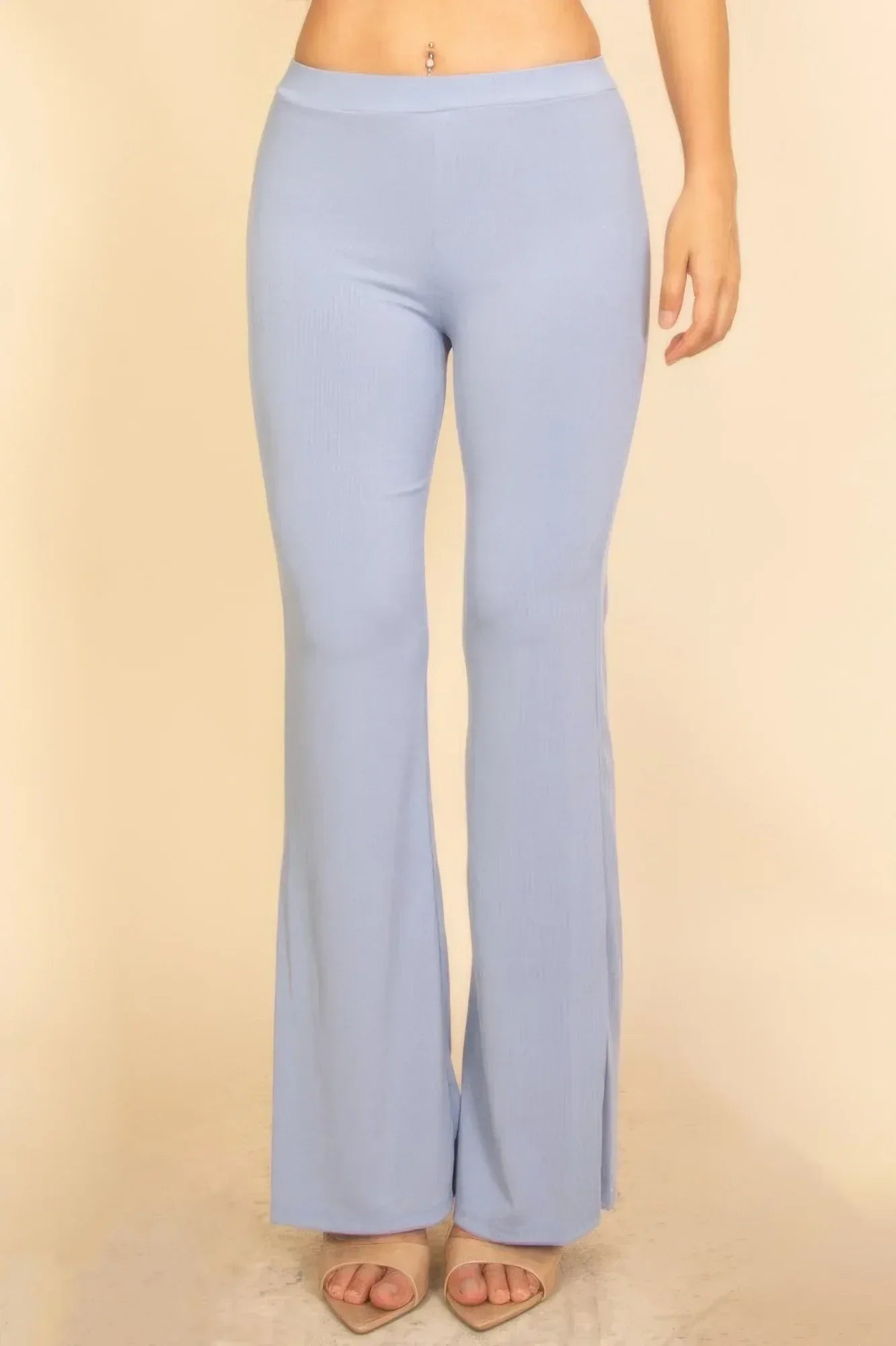 Ribbed Sleeveless Crop Top & Flared Pants Set | Mixtshop LLC