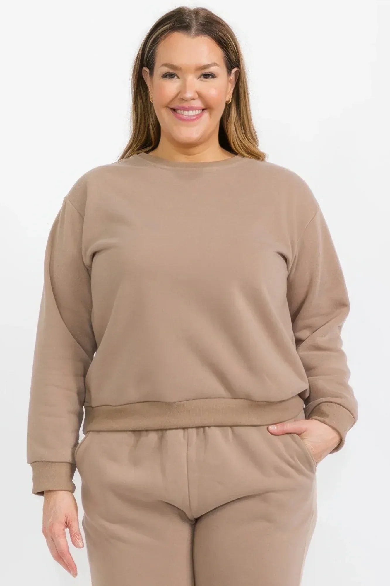 Plus Size Classic Poly Fleece Crewneck Pullover Secondary image