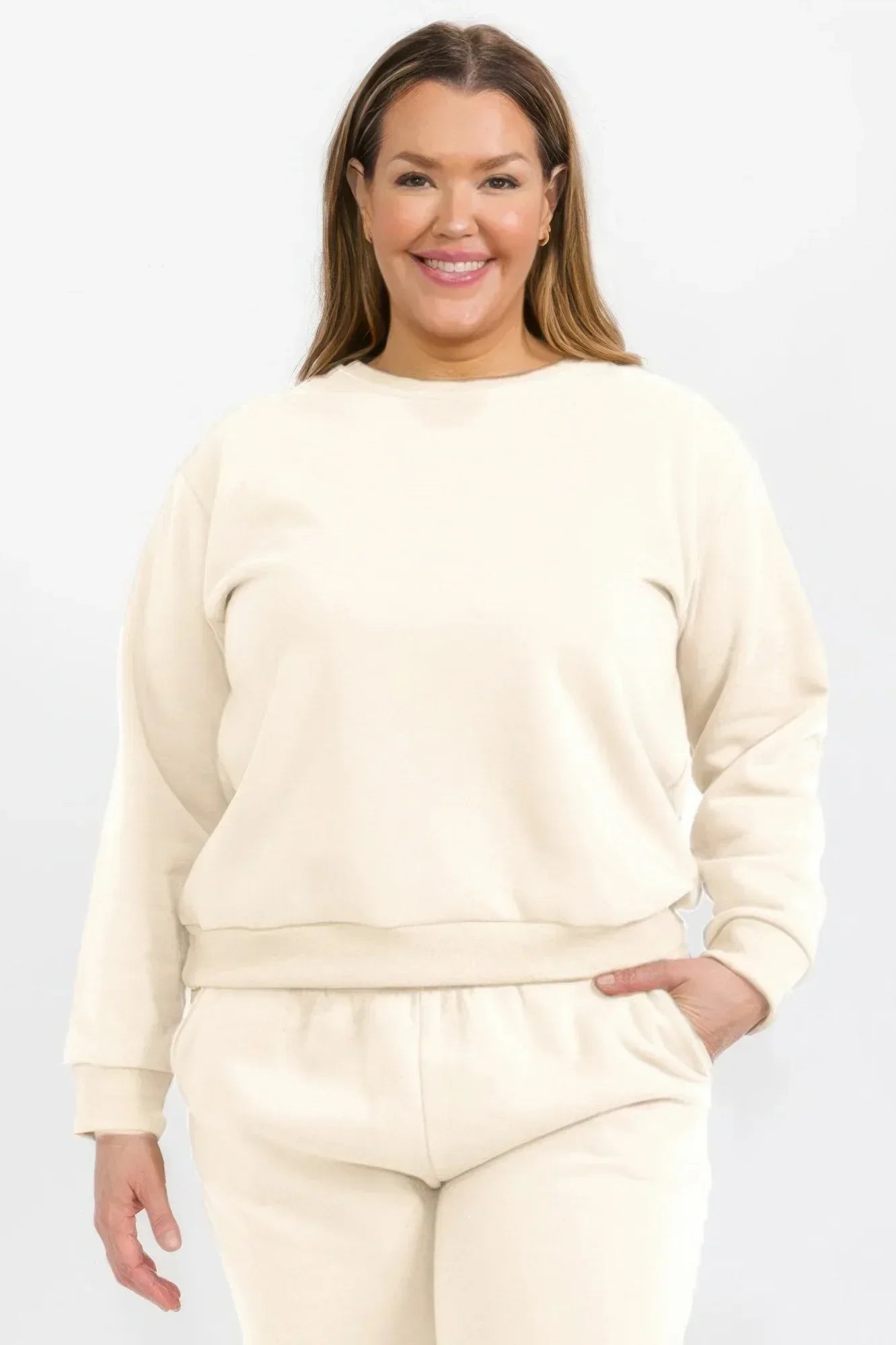 Plus Size Classic Poly Fleece Crewneck Pullover | Mixtshop LLC