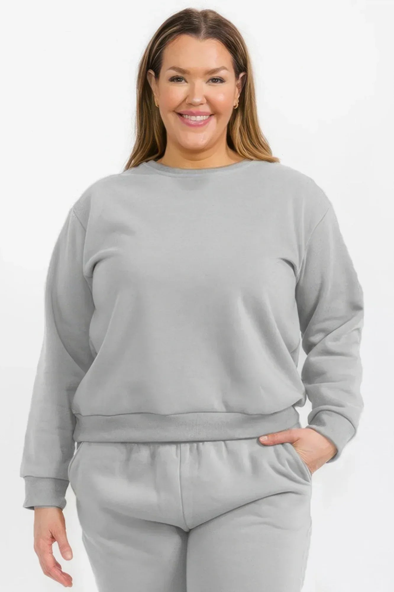 Plus Size Classic Poly Fleece Crewneck Pullover | Mixtshop LLC