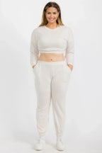 Plus Size French Terry Pullover & Joggers Set | Mixtshop LLC