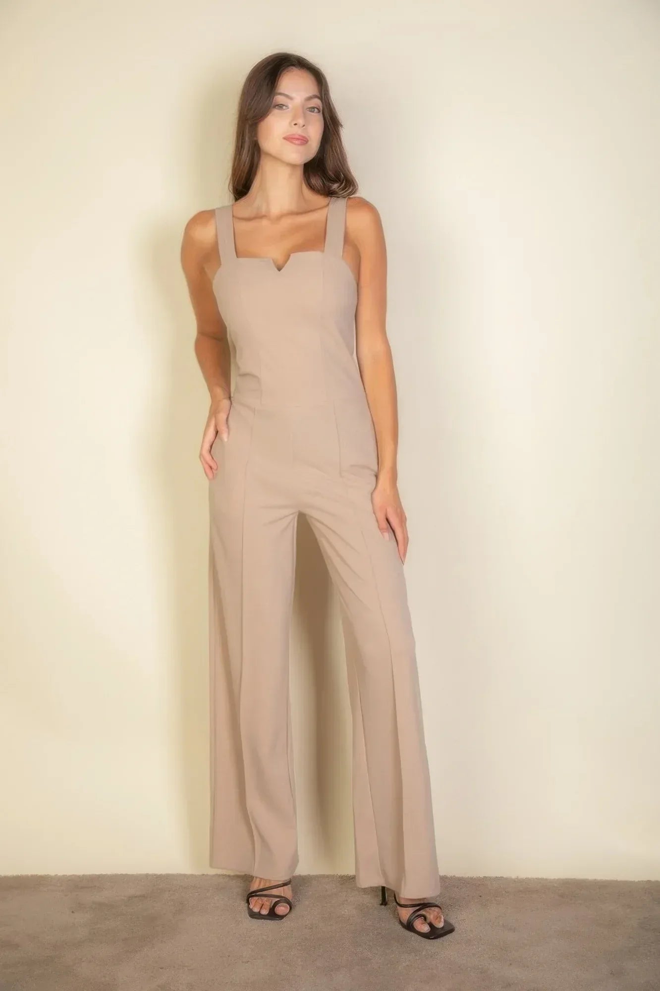 Notched Neck Cami Jumpsuit | Mixtshop LLC