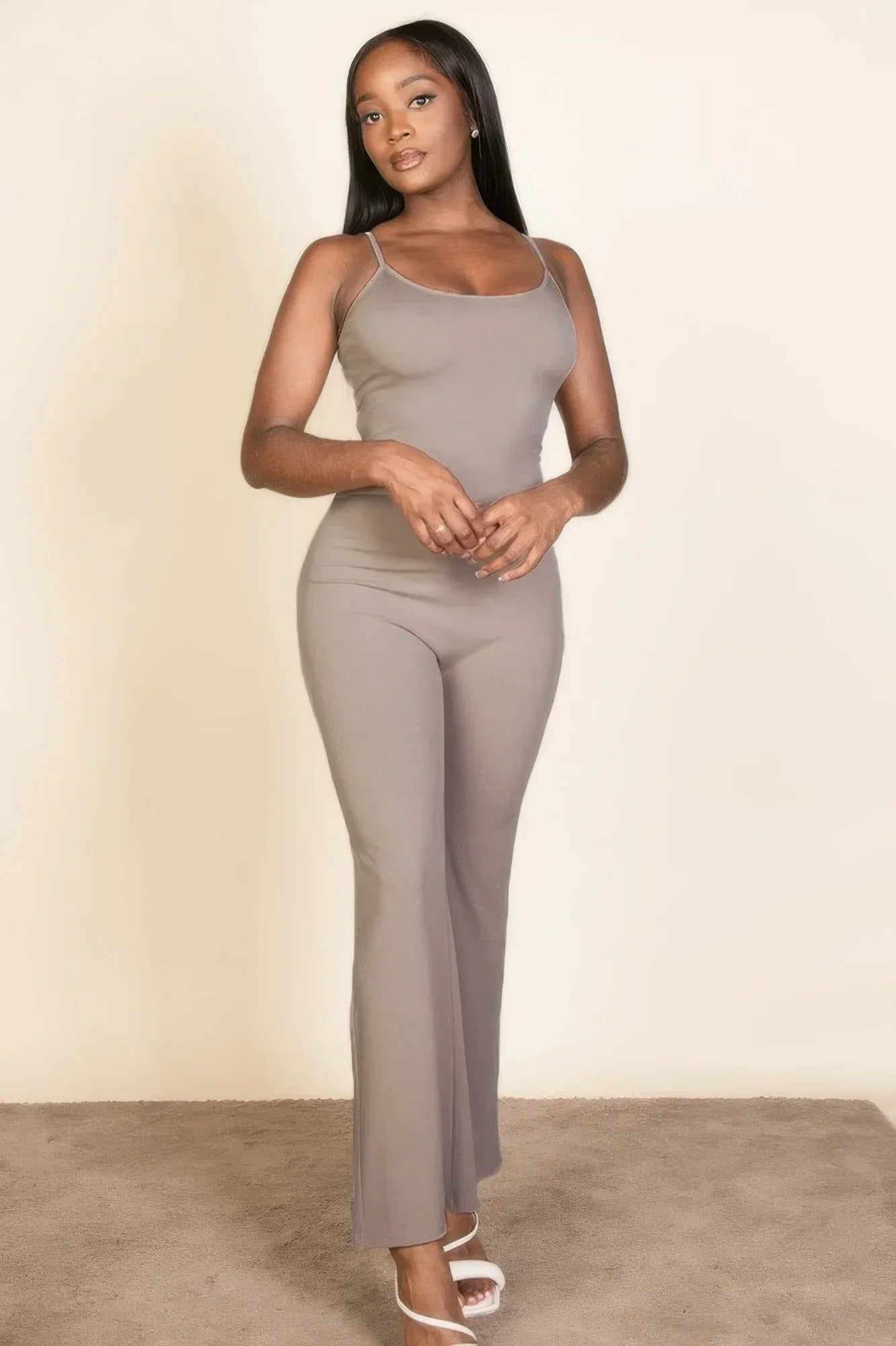 Ribbed Sleeveless Wide Leg Jumpsuit | Mixtshop LLC