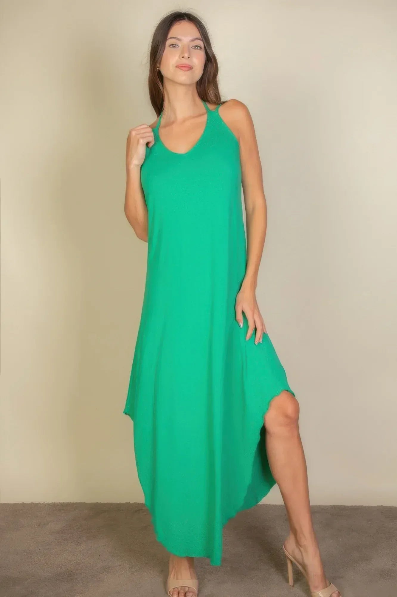 Solid Cami Double Strap Loose Fit Dress | Mixtshop LLC
