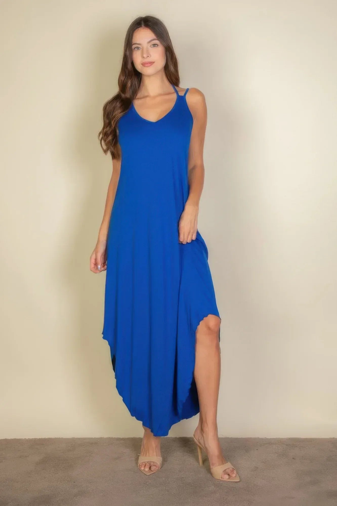 Solid Cami Double Strap Loose Fit Dress | Mixtshop LLC