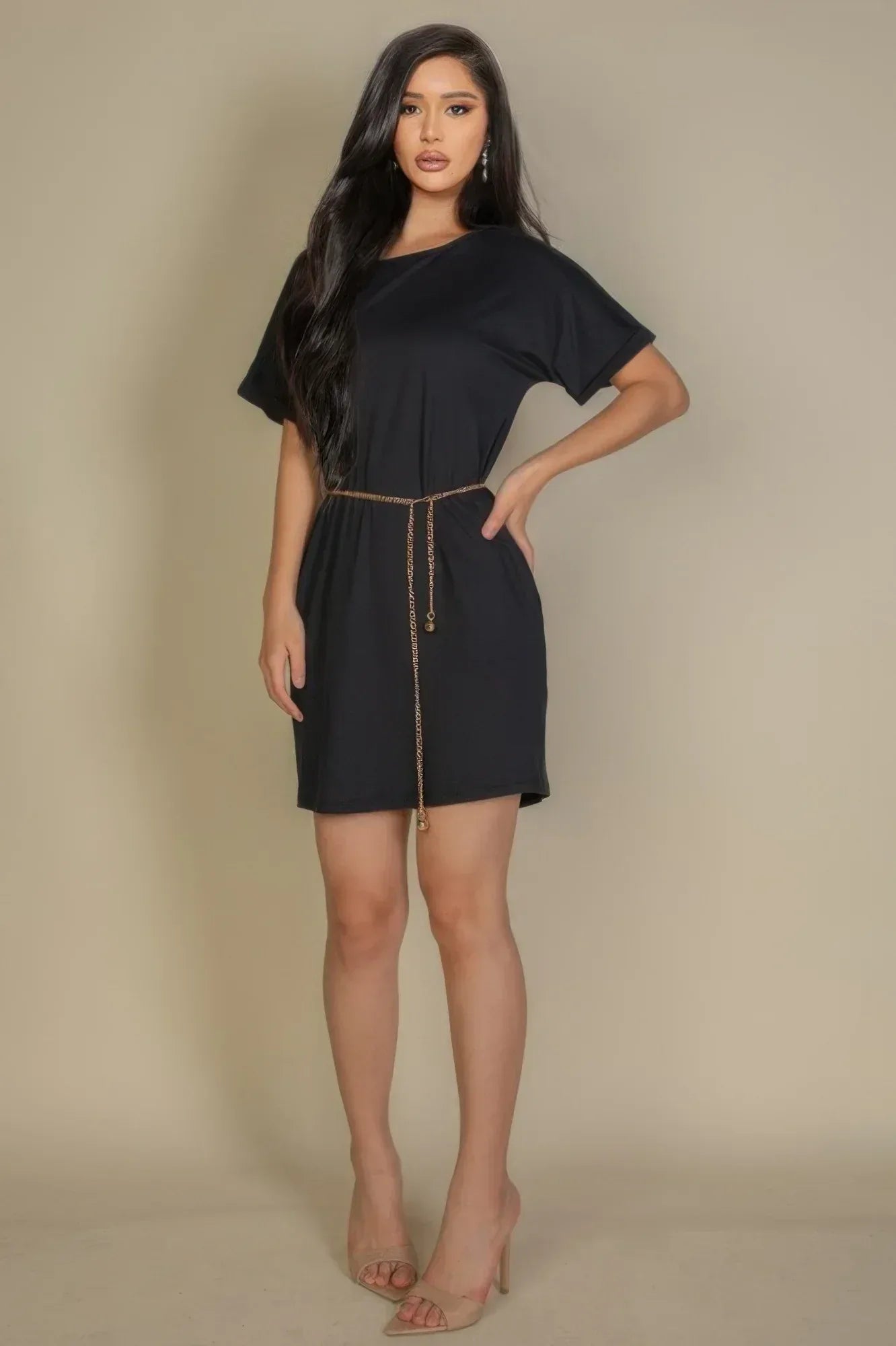 Side Pocket Double Folded Mini Dress | Mixtshop LLC Main image