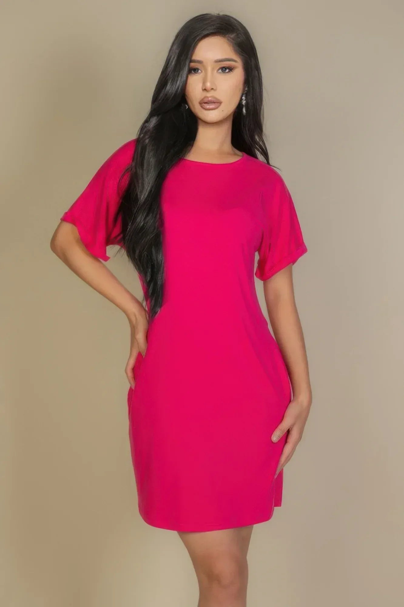 Side Pocket Double Folded Mini Dress | Mixtshop LLC