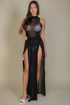 High Split Mesh Sheer Maxi Skirt | Mixtshop LLC
