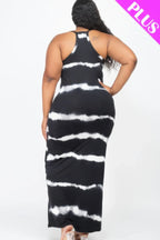 Plus Size Stripe Tie-dye Printed Maxi Dress | Mixtshop LLC