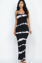 Stripe Tie-dye Printed Maxi Dress | Mixtshop LLC