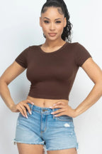 Short Sleeve Roundneck Crop Top | Mixtshop LLC