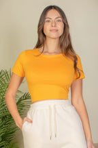 Short Sleeve Roundneck Crop Top | Mixtshop LLC
