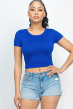 Short Sleeve Roundneck Crop Top | Mixtshop LLC