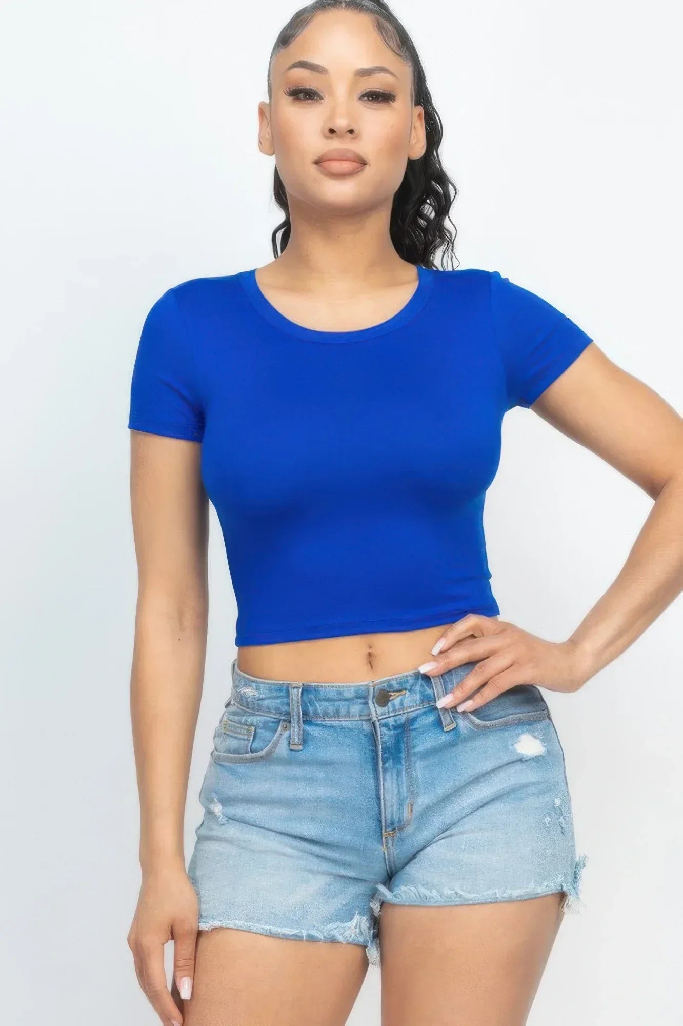 Short Sleeve Roundneck Crop Top | Mixtshop LLC