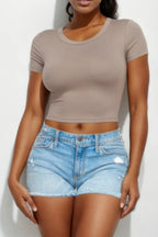 Short Sleeve Roundneck Crop Top | Mixtshop LLC