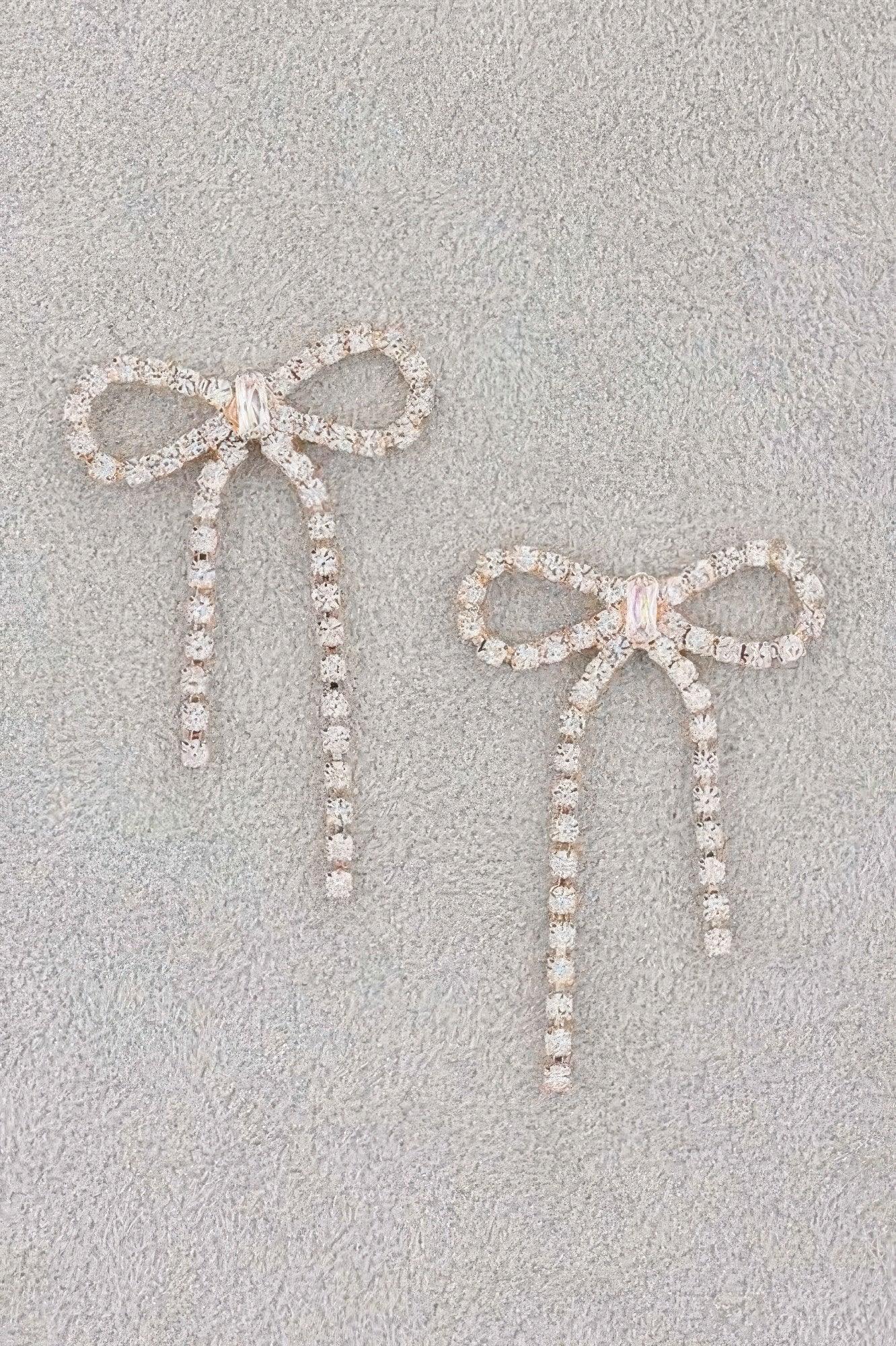 Rhinestone Ribbon Earring | Mixtshop LLC Main image