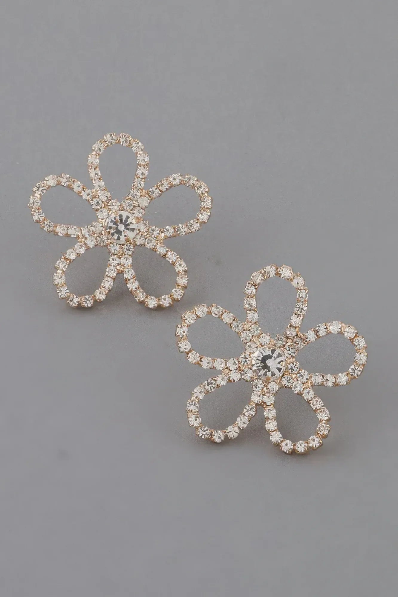 Rhinestone Flower Stud Earrings | Mixtshop LLC Main image