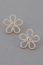 Rhinestone Flower Stud Earrings | Mixtshop LLC