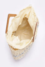 Fauxstraw Handmade Metallic Stripe Woodenhandlebag | Mixtshop LLC