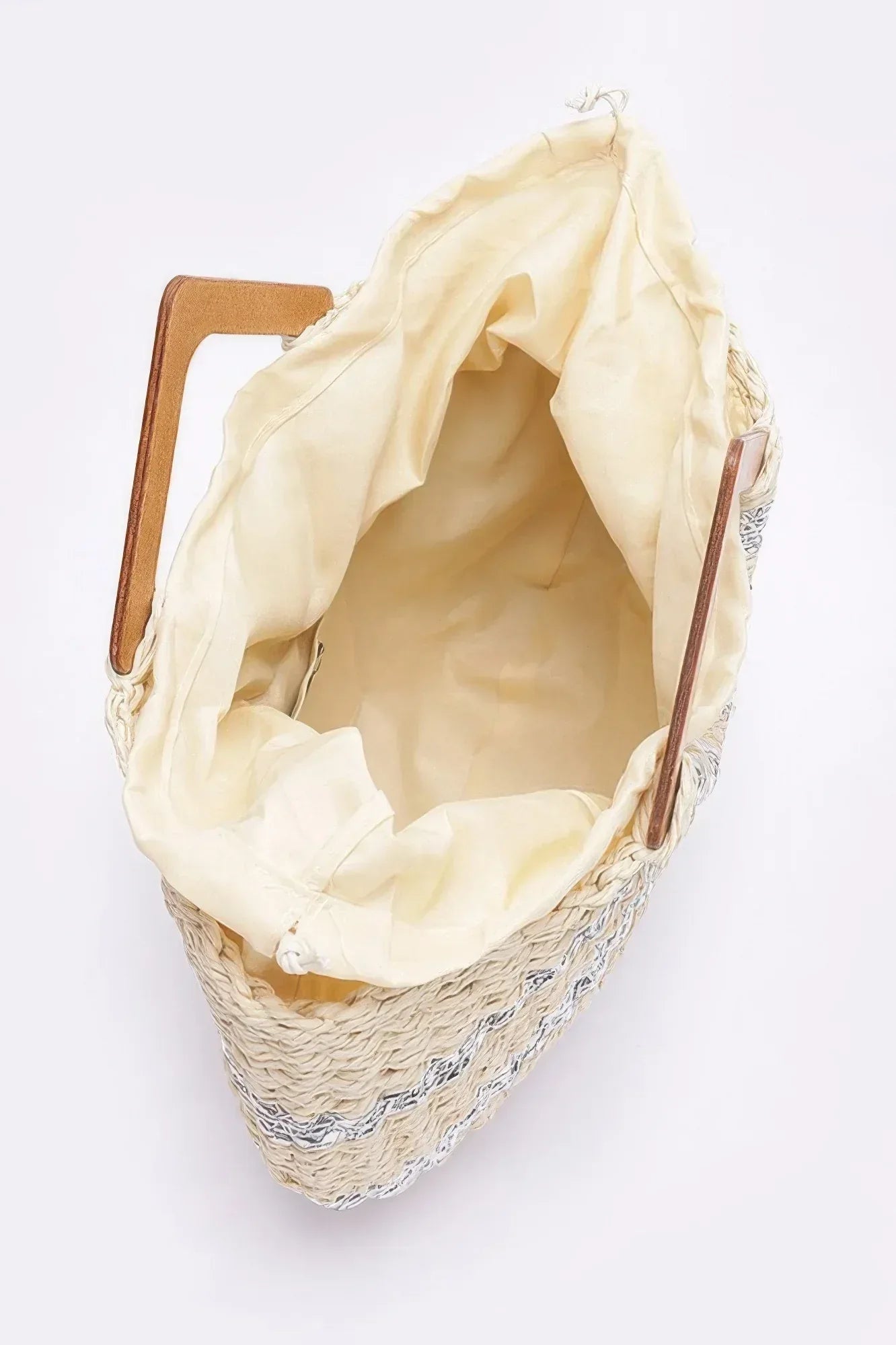 Fauxstraw Handmade Metallic Stripe Woodenhandlebag | Mixtshop LLC