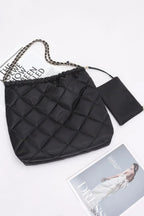 Quilted Padding Nylon Metal Chain Shoulder Bag | Mixtshop LLC
