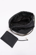 Quilted Padding Nylon Metal Chain Shoulder Bag | Mixtshop LLC