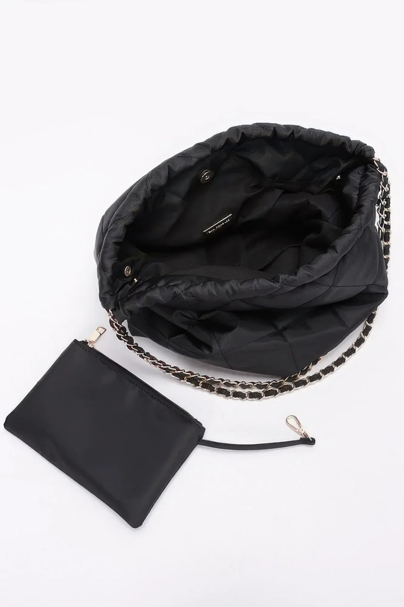Quilted Padding Nylon Metal Chain Shoulder Bag | Mixtshop LLC